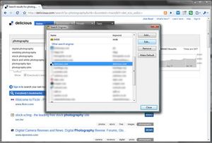 Find your favourite website listed under 'Edit search engines...' Chrome Keyword Search - Step 3