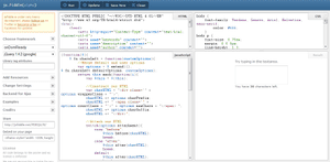 Quickly view your code change at the touch of a button jsFiddle code snippet GUI