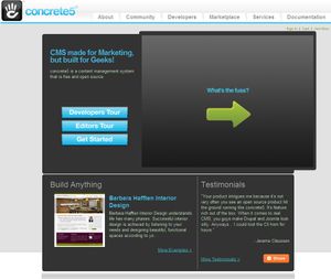 Dramatic homepage video, but how well does it work? Live demo please! concrete5 homepage