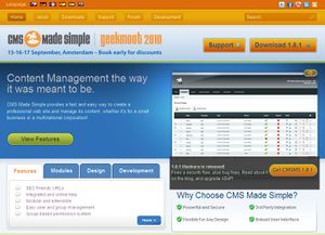 Some negative comments but it looks very promising. CMS Made Simple homepage