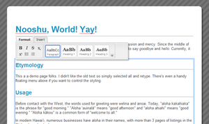 An example of Aloha Editor in action