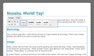An example of Aloha Editor in action