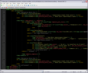 Komodo Edit Interface: simple but functional. The Komodo Edit interface