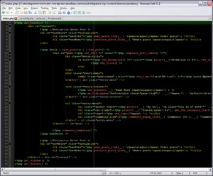 The Komodo Edit interface