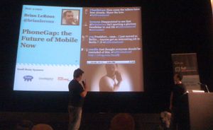 Slightly embarrassing moment for Remy via the Twitter board. Full Frontal web conference with Remy Sharp