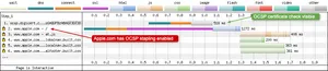 EV certificates always require OCSP checks, even with OCSP stapling enabled. As seen on request 1 here for apple.com.