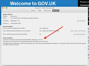 GOV.UK now supports TLS 1.3, as can be seen in the certificate information in Firefox.