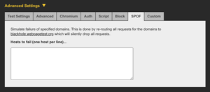 The Single Point of Failure tab accepts a single host per line that should silently fail. Paste them into the textarea given.