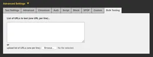 The bulk testing tab is now visible in the UI when appending ?bulk=1.