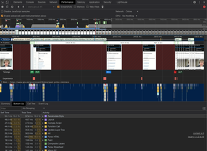 Image of the chrome developer tools performance report for a GOV.UK page.