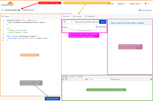 Annotated screen for the developer tools for the Worker.