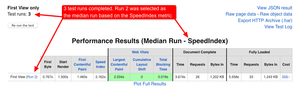 Annotated view of the summary run data.