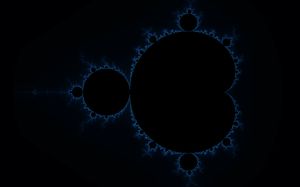The classic shape of the Mandelbrot fractal using my FractalAI generator with the Lava colour scheme.
