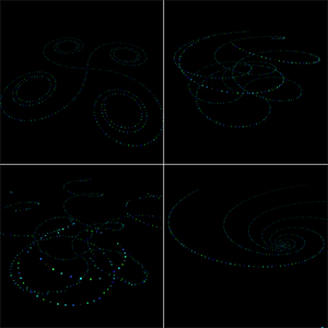 Euler Spiral using mr doobs three.js Caption: There are a few settings available to change so have a play around.