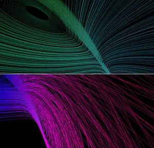Example of my Lorenz attractor demo in action Caption: Adjust the demo variables to see how the Lorenz butterfly changes.