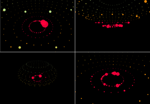 3D audio visualisation Caption: Mr Doob has created a superb JavaScript 3D Engine in three.js. Screenshots from my 'Bowl' demo.