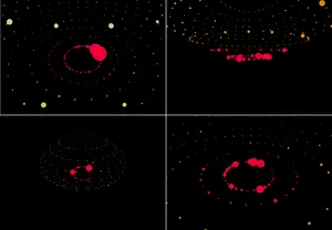 3D audio visualisation Caption: Mr Doob has created a superb JavaScript 3D Engine in three.js. Screenshots from my 'Bowl' demo.