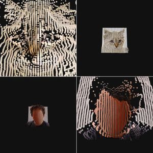 mr doob Three.js with the File API Caption: Mr Doob and a little kitten sitting in a 3D tree.