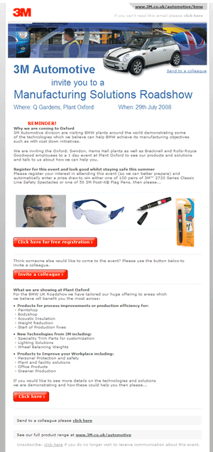 3M automotive HTML email template.