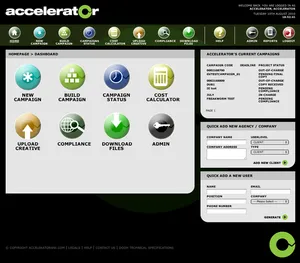 Accelerator dashboard.