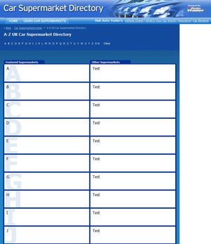 Auto Trader car supermarkets A to Z image.