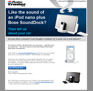 Auto Trader email template 2.