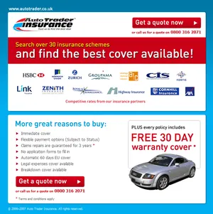 Auto Trader landing page 3.