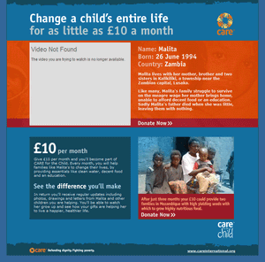 Care International video page.