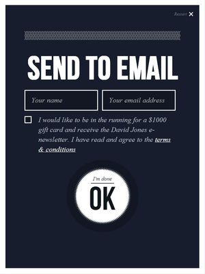 David Jones instore photo booth send photo.