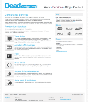 Dead Technical services page.