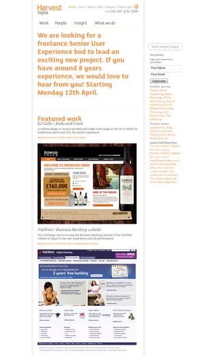 Harvest Digital homapage image.