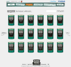 Heinz Beanz Meanz all cans page.