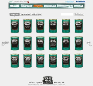Heinz Beanz Meanz all cans page.