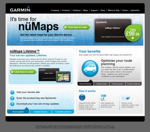 NAVTEQ landing page English image.