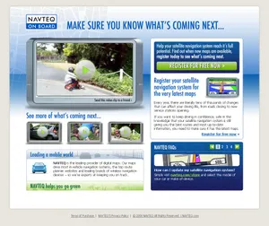 NAVTEQ registration page.