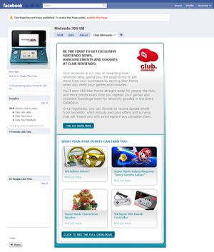 Nintendo 3DS Facebook info page.