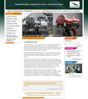 Pinewood Studios commercials page.