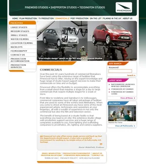 Pinewood Studios commercials page.