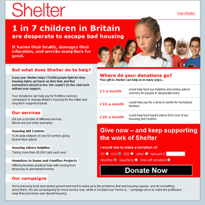 Shelter landing page version 1.