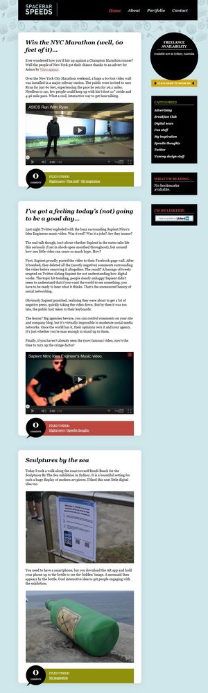 Spacebar Speeds homepage.