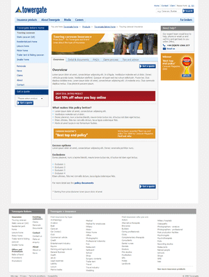 Towergate Insurance product home image.